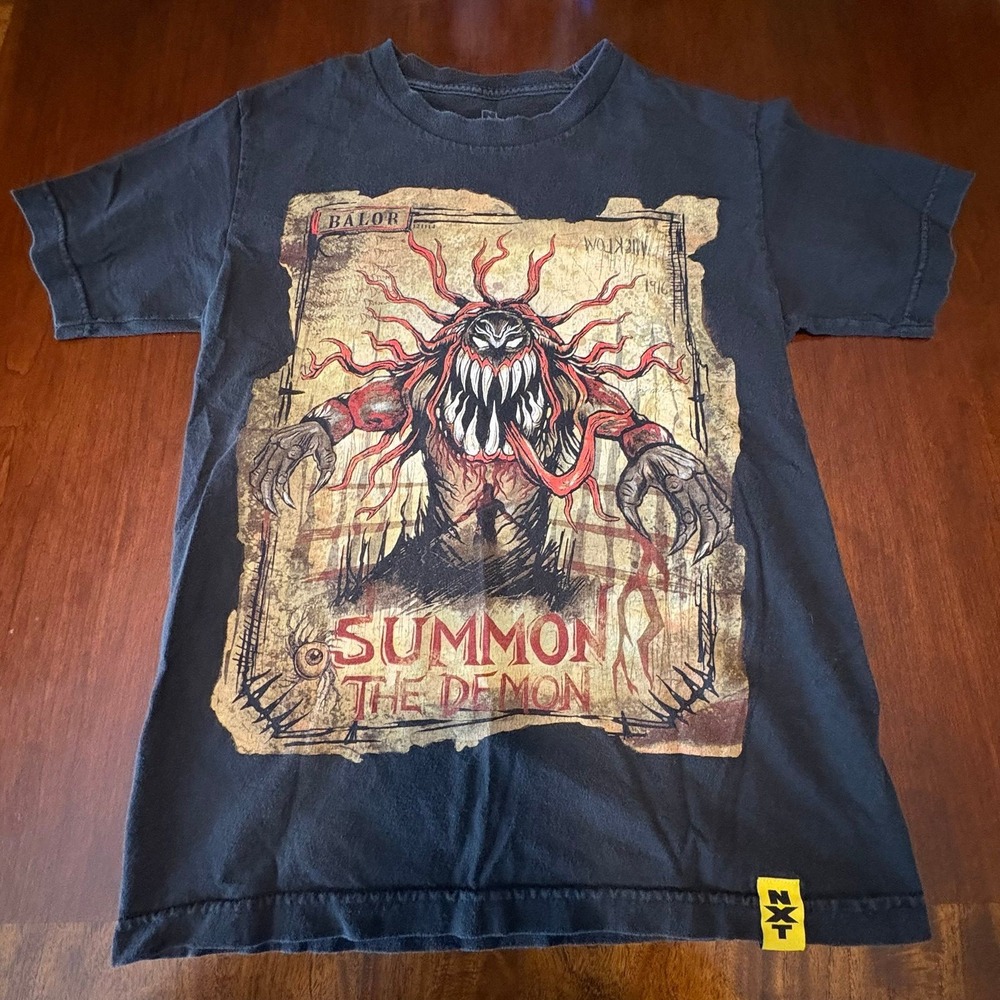 WWE Finn Balor Demon Shirt NXT Graphic Tee Black Wrestling Tee
